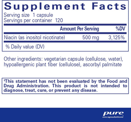 Suplemento  Niacitol hipoalergénica  500 mg 120 cápsulas