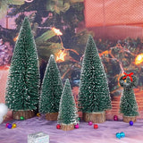 Árboles de Navidad Mini con Base de Madera, 5 piezas, Decoración