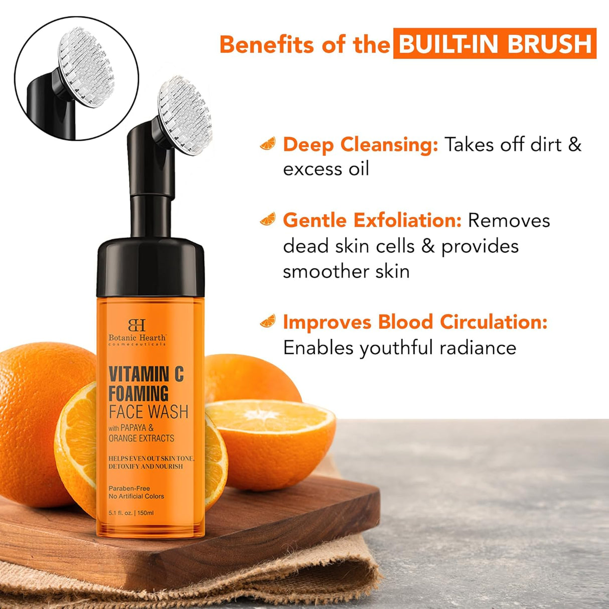 Jabon facial Botanic Hearth espumoso con vitamica C