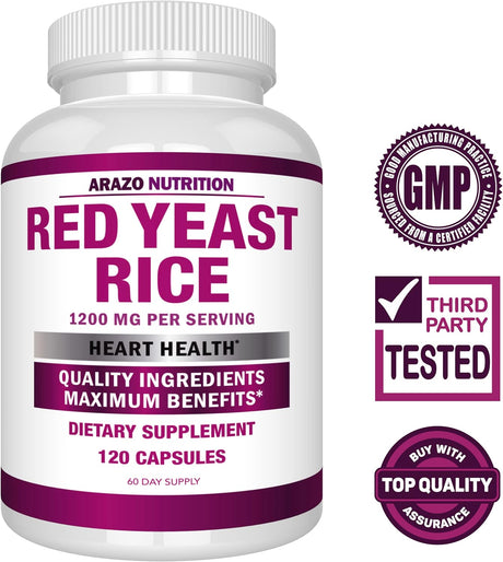 Suplemento Rojo Levadura Arroz Extracto 1200 mg Vegetariana