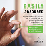 Cheers Complejo de Vitaminas B, 60 Cápsulas, Alta Absorción, Vegano