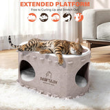 Cueva para gatos de felpa con almohadas lavables - Modelo: 22 lbs