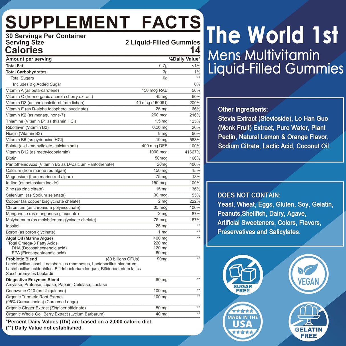 Gummies Multivitamínicos para Hombres - Energía y Inmunidad 60 Cts