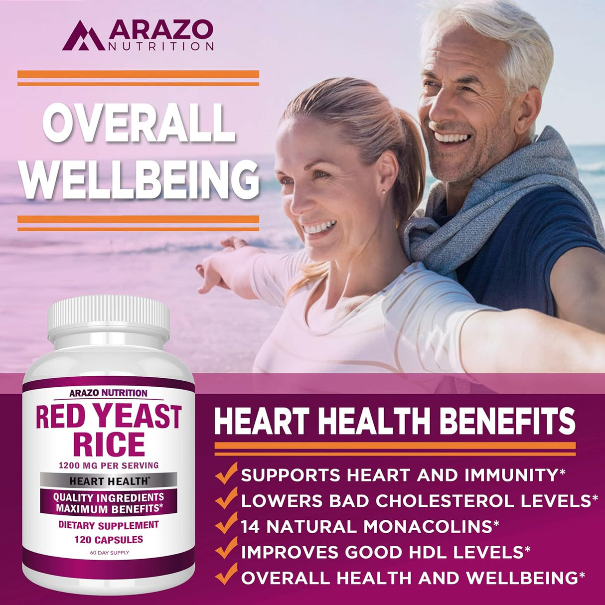 Suplemento Rojo Levadura Arroz Extracto 1200 mg Vegetariana