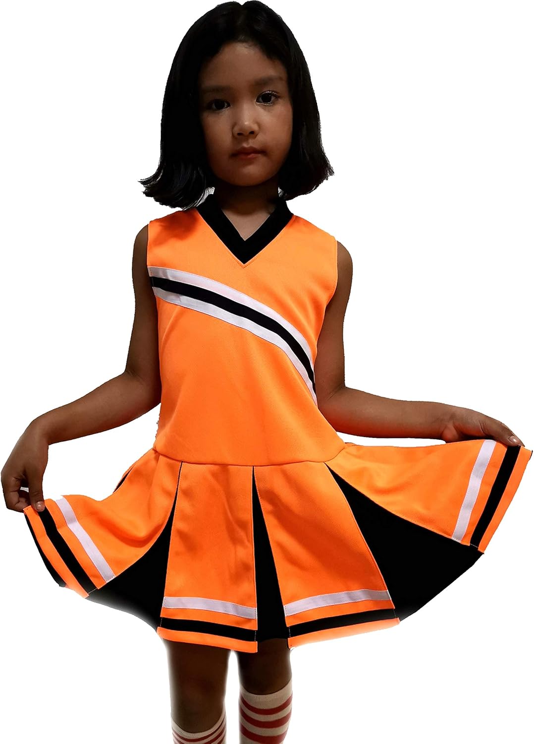 Disfraces de animadora para niñas talla S naranja y negro