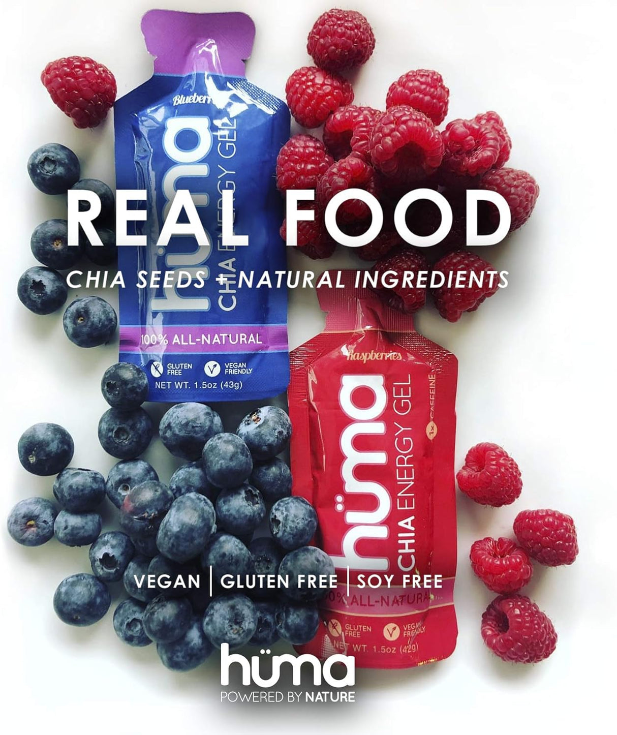 Gel Energético Huma Chia, 12 Pack, Amigable con el Estómago