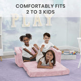 Silla convertible extra ancha a tumbona para niños, Rosa