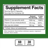 Suplemento de Zinc, Vitamina C y D3 American Standard 60 cápsulas