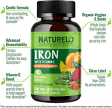 Suplementos Alimenticios de hierro vegano con vitamina C