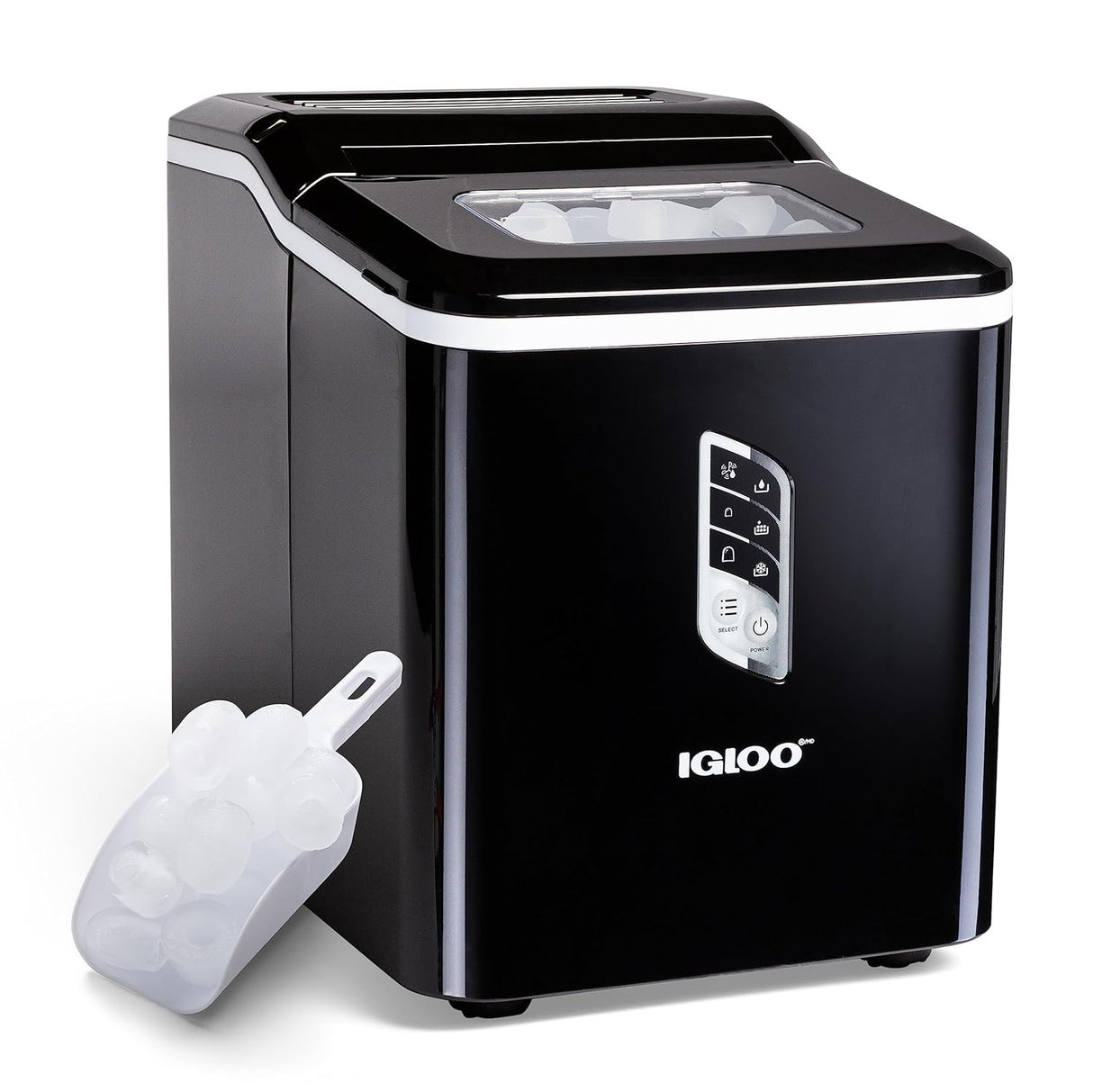 Máquina de Hielo Igloo, 26 lbs en 24h, Auto-limpieza, Countertop