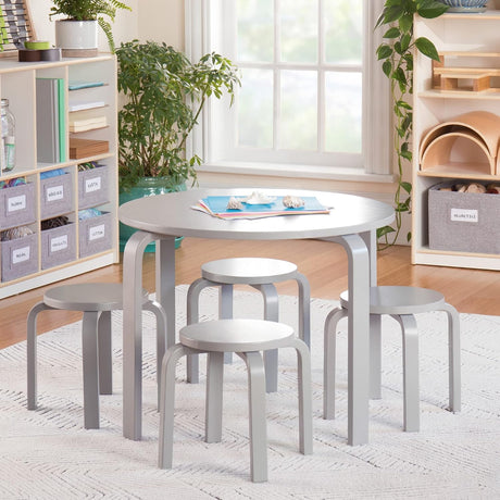 Juego de mesa y sillas nórdicas para niños pequeños gris