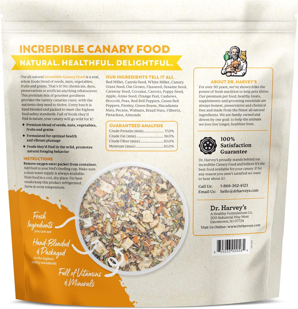Dr. Harvey's Increíble mezcla canaria alimento natural