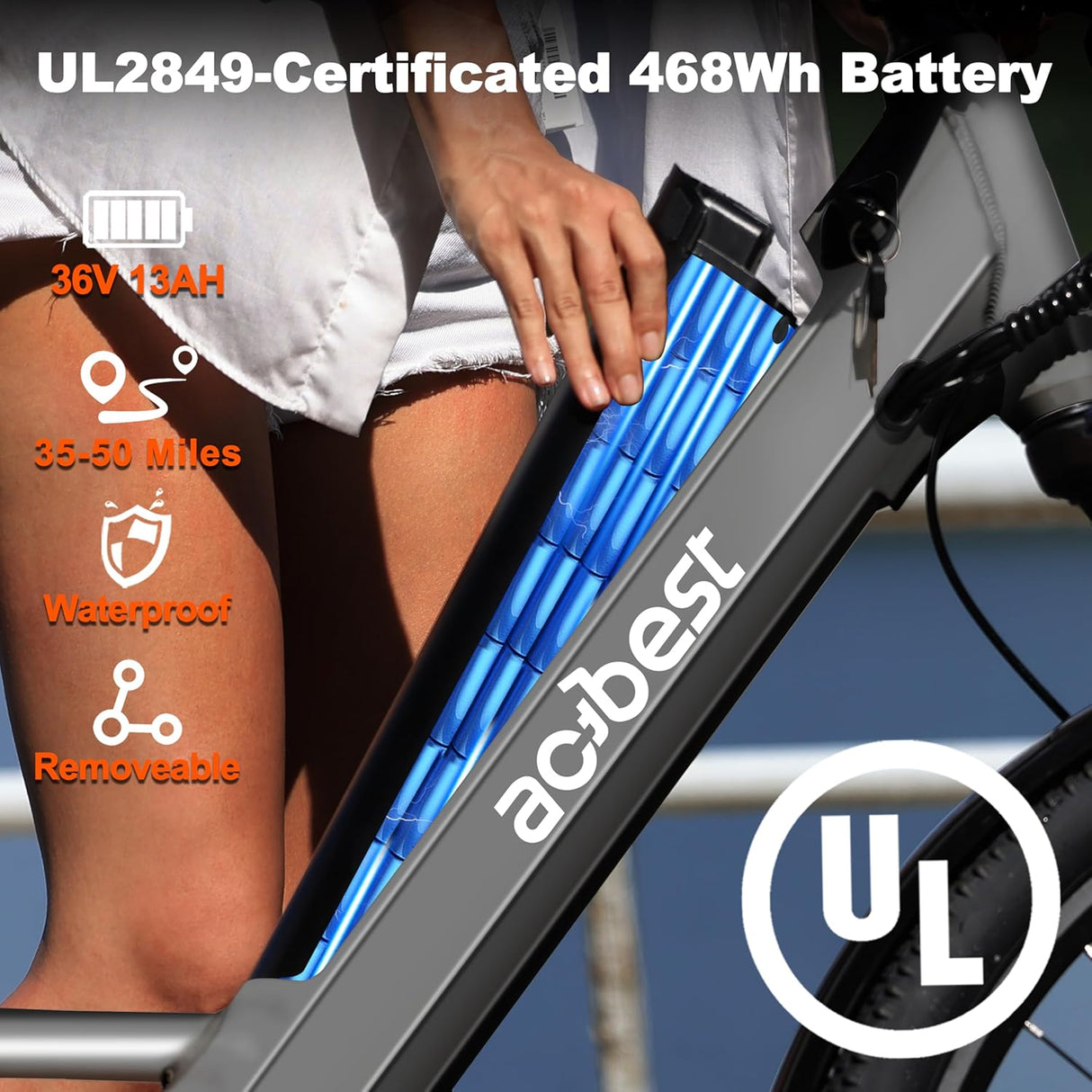 Bicicleta Eléctrica Cityrun 468Wh, Motor 750W, 50 Millas