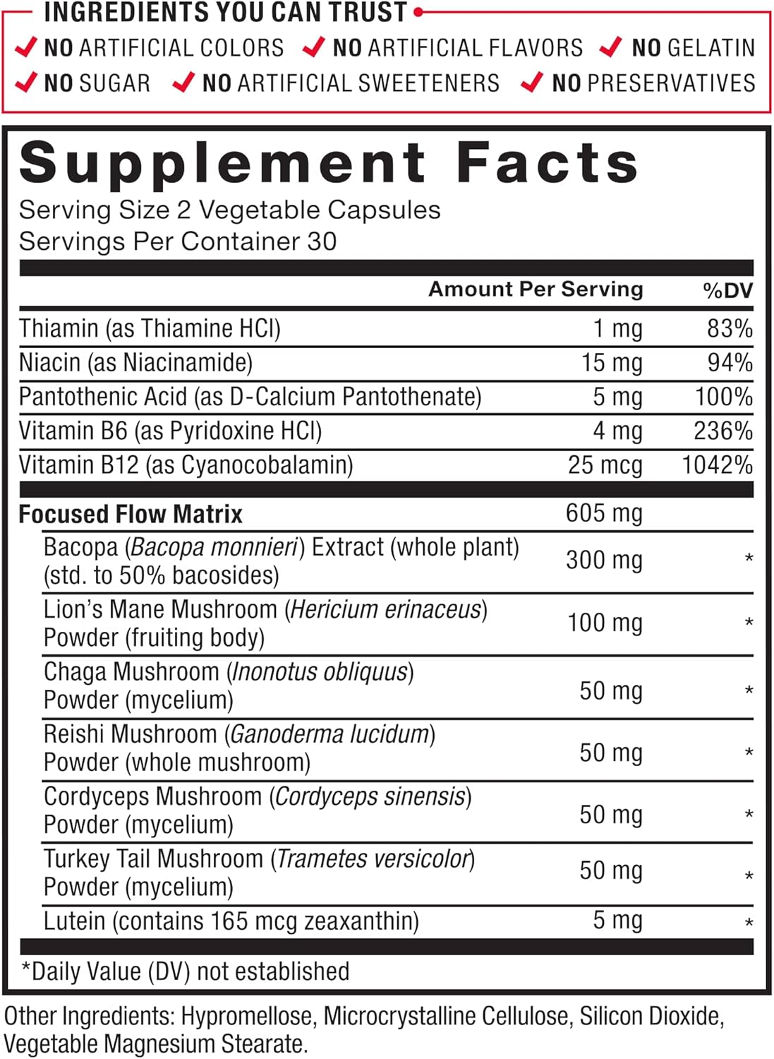 Force Factor Forebrain Focus Suplemento Nootrópico 180 cápsulas