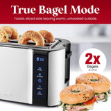 Tostadora de 4 rebanadas ranura larga Elite Gourmet ECT5322