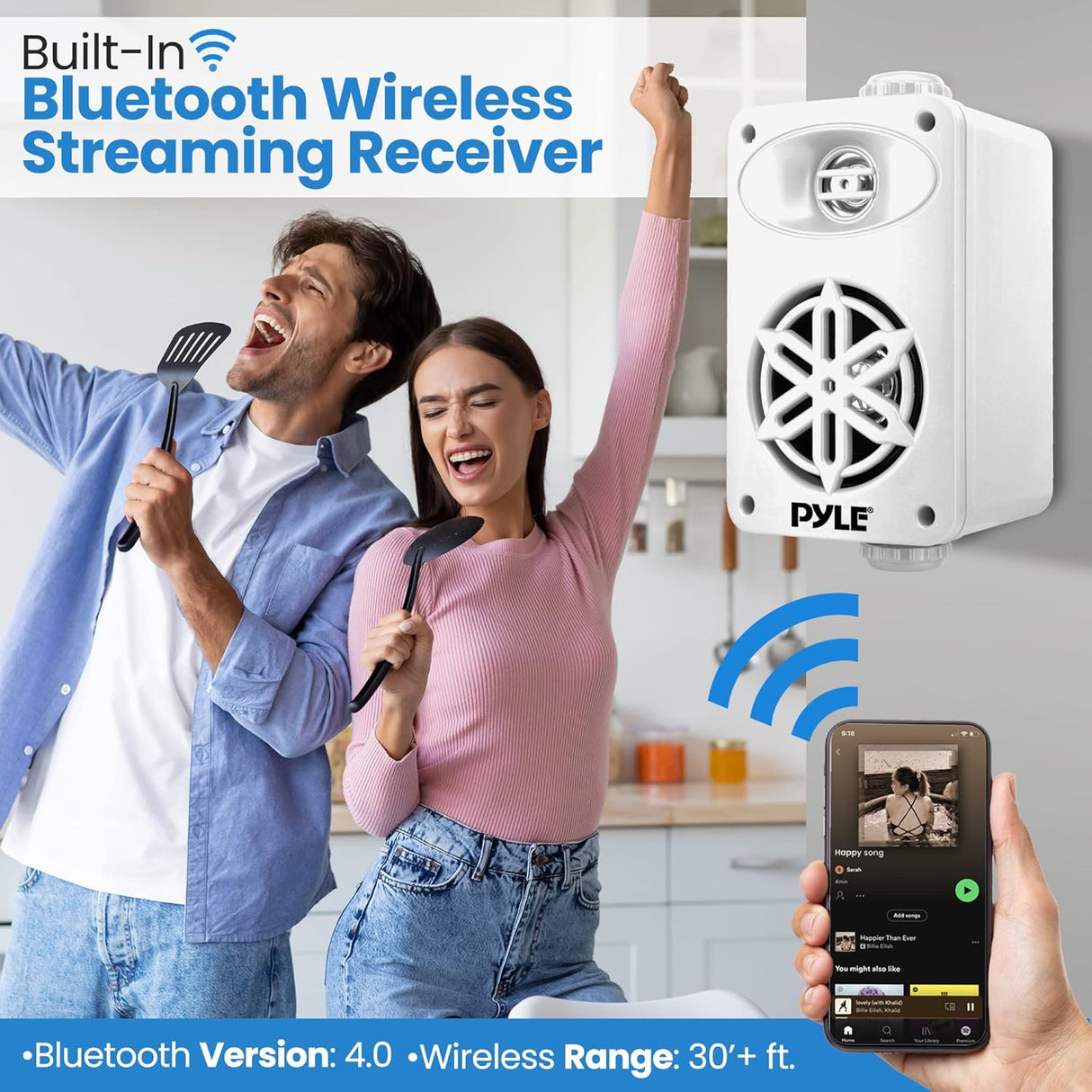 Parlantes PYLE-HOME de altavoces Bluetooth PDWRBT36WT