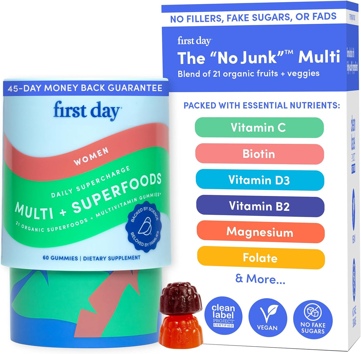 Multivitaminas para Mujeres FIRST DAY - Gomas Veganas 30 Días