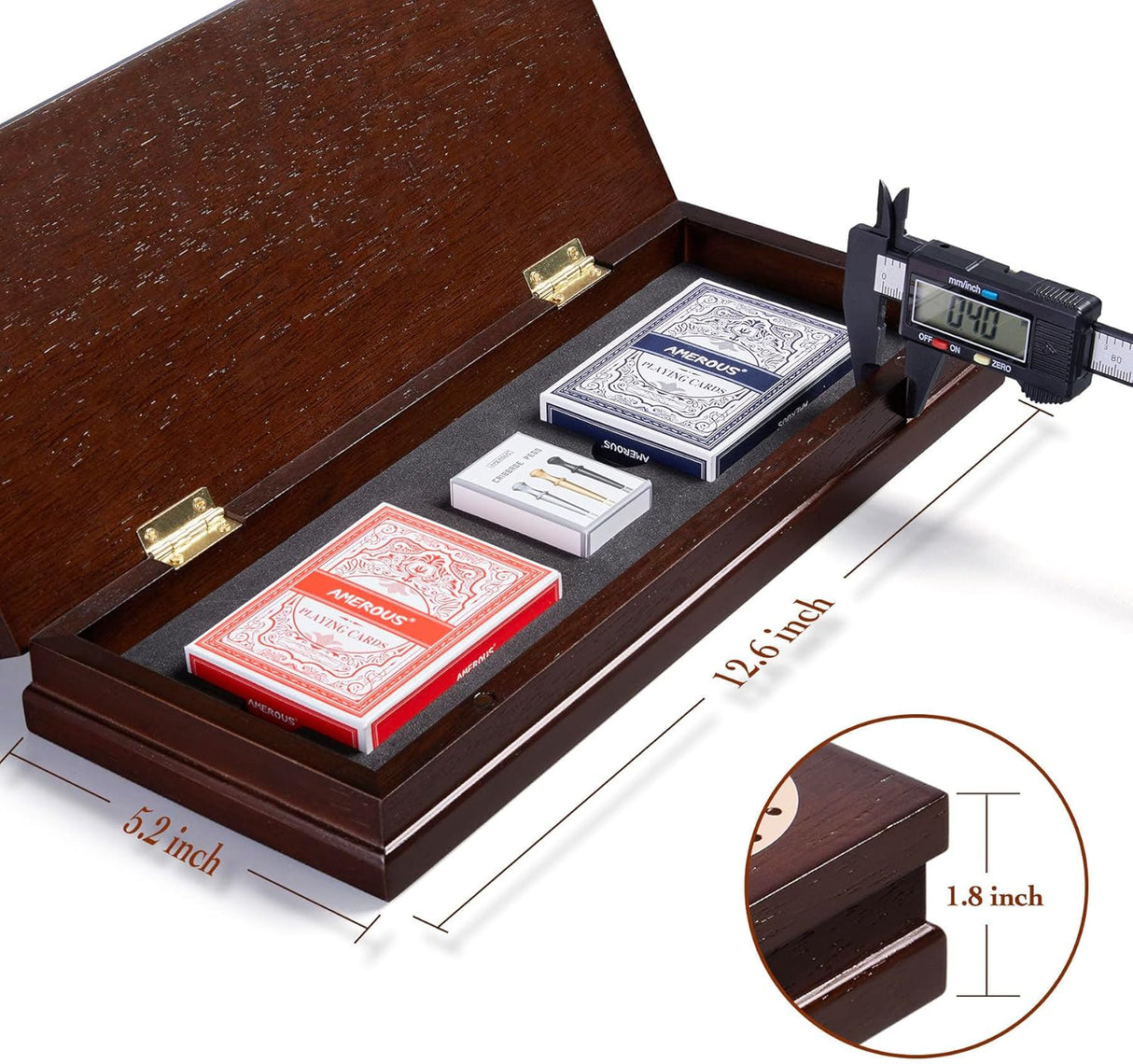 Juego de Cribbage AMEROUS con 9 Puntos y 2 Barajas, 3 Pistas