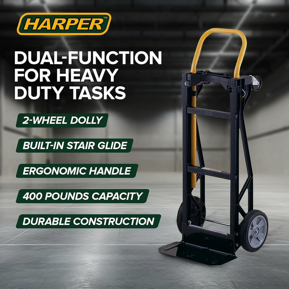 Carretilla Convertible Harper Trucks, Estructura Nylon, Ruedas Neumáticas