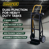 Carretilla Convertible Harper Trucks, Estructura Nylon, Ruedas Neumáticas