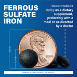 Suplemento de Hierro Ferrosulfato 325mg - Major Ferosul 100u x2