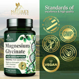 Magnesio Glicinato 1000mg, Apoyo para Huesos, Músculos, Nervios y Corazón, 60 Cápsulas