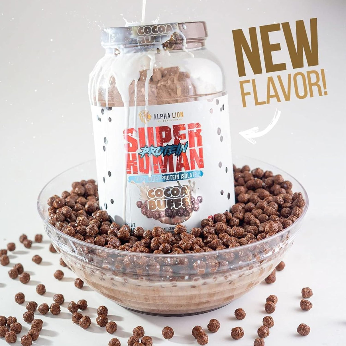 Suero de proteínas Alpha Lion Superhuman, sabor cacao, 28 porciones