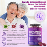 Suplemento Gomitas de resveratrol de 1500 mg  sin azúcar con quercetina