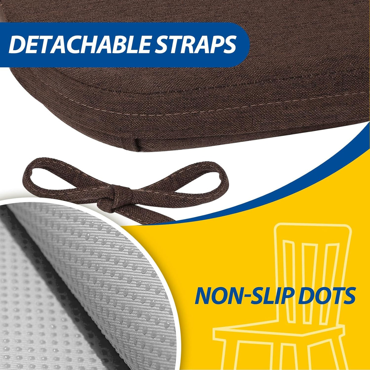 Cojines D-Shaped para Sillas de Comedor AAAAAcessories, 4 Pzas