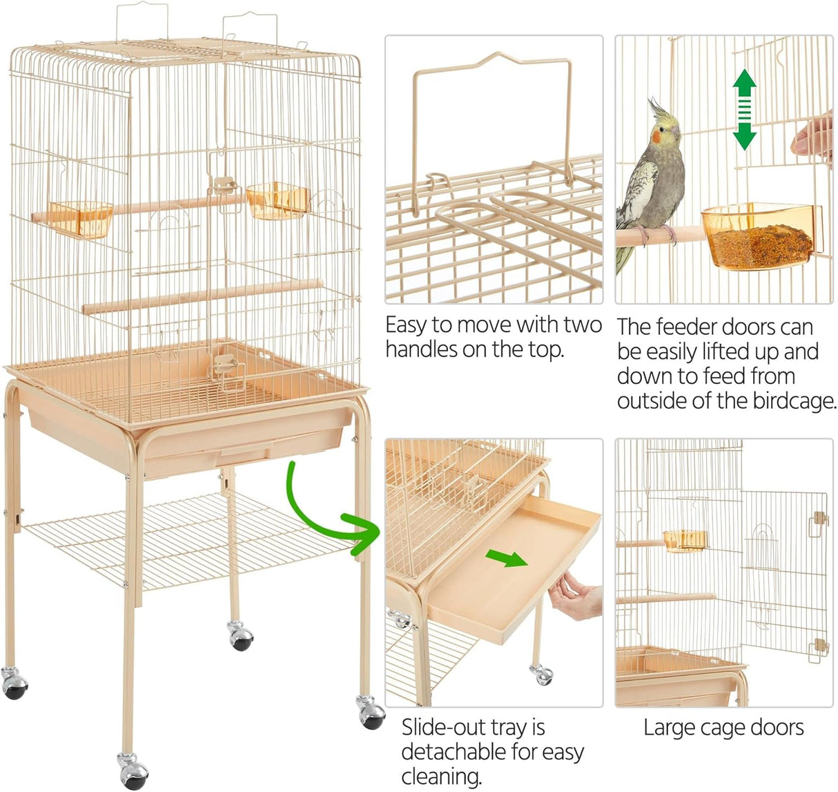Jaula para pájaros de hierro blanca Yaheetech