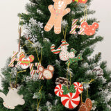 Juego de adornos de árbol de Navidad – 24 adornos de madera