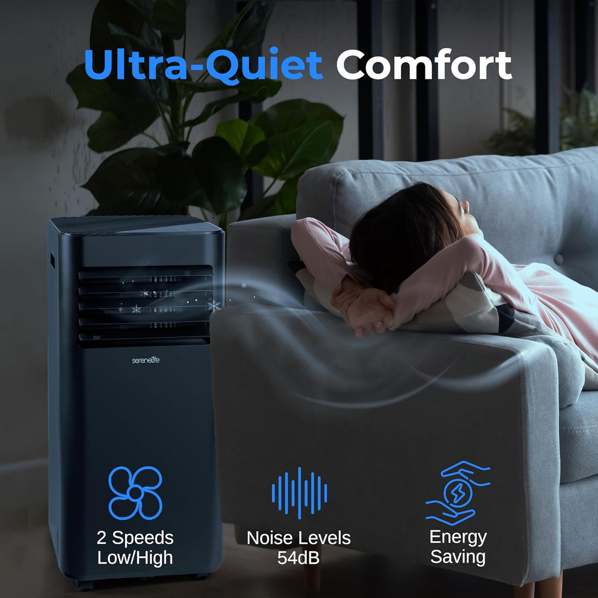 Aire acondicionado portátil SereneLife 8000 BTU 3 en 1, 300 ft²