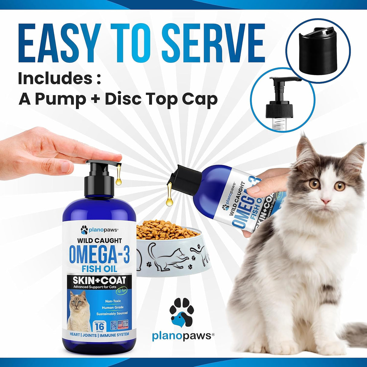 Aceite de pescado Omega 3 para gatos, mejor que el aceite de salmón para gatos, vitaminas y suplementos para gatitos, suministros de salud para gatos, tratamiento de la caspa de gatos, aceite de