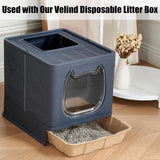 Caja de arena plegable para gatos con tapa tamizadora Vealind