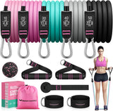 Bandas de resistencia 150 lbs con asas y correas de tobillo