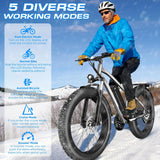 Bicicleta Eléctrica 750W, 25MPH, 60M, Suspensión, Modelo EBIKE