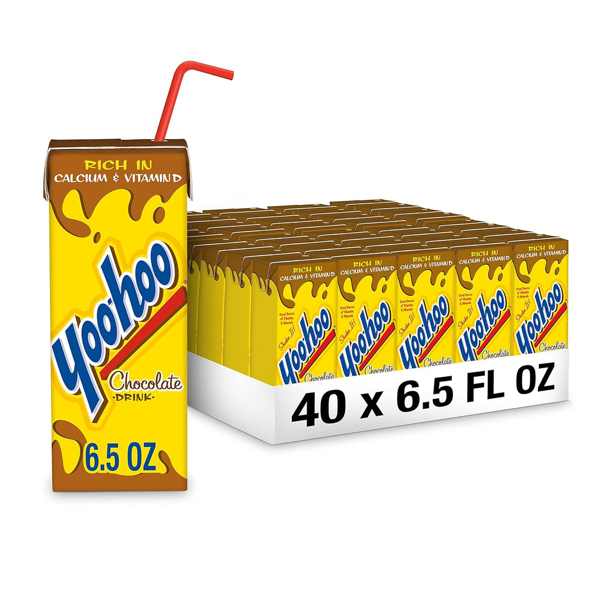 Bebida de Chocolate Yoo-hoo, 6.5 fl oz, 4 Paquetes de 10