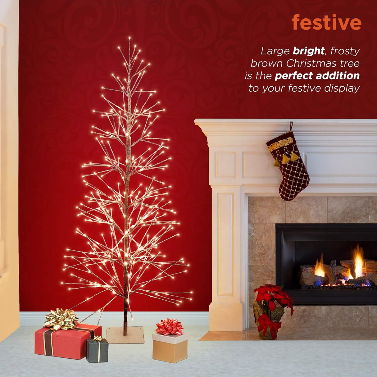 Árbol de Navidad Artificial Alpine 71H con Luces LED Blancas