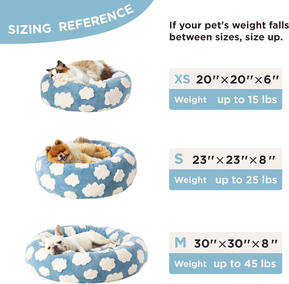 Cama para perros pequeños antideslizante azul Lesure Donu