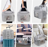 Transportín para 2 Gatos, Aprobado por TSA, Plegable, 20 lbs