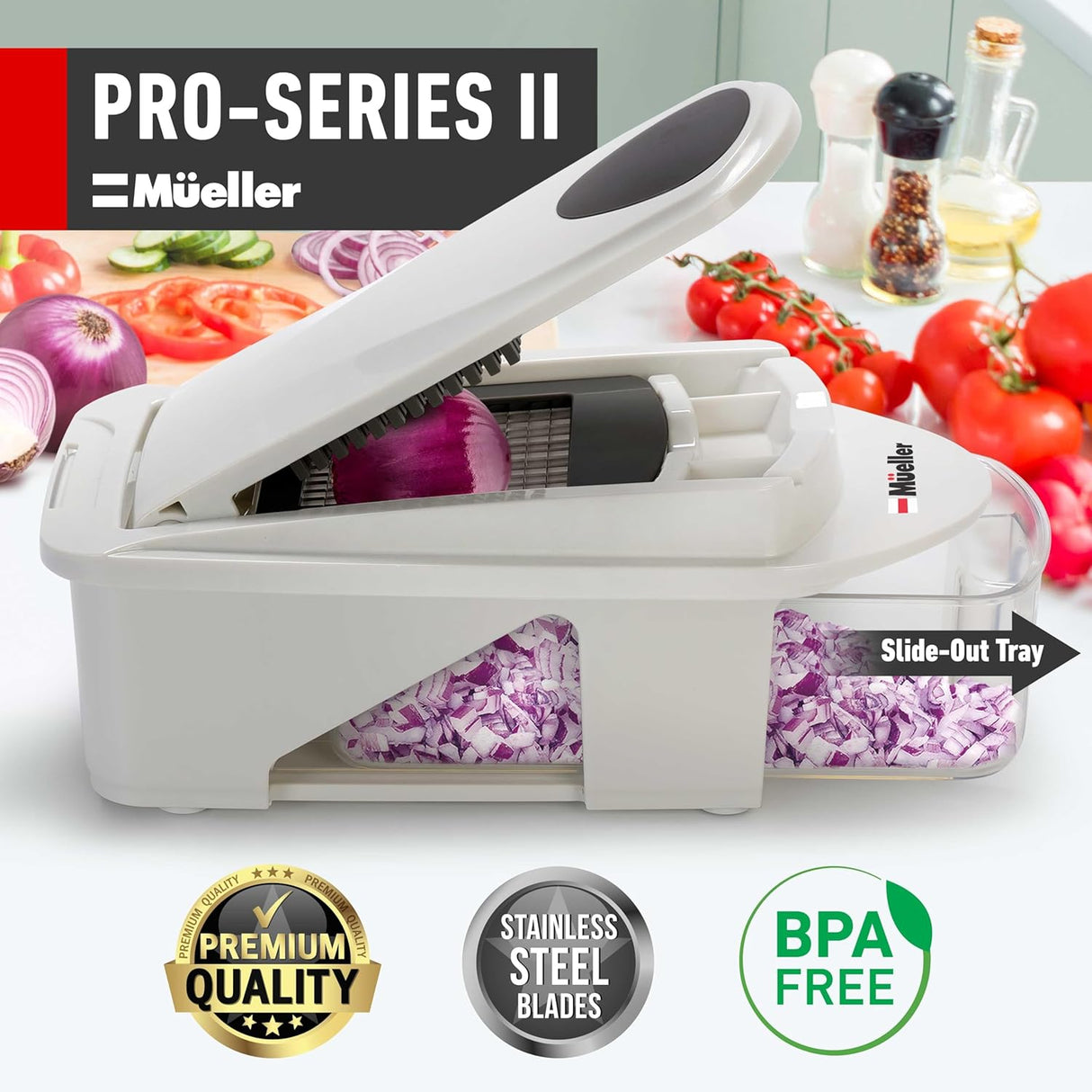 Mueller Pro-Series cortador de alimentos 12 cuchillas