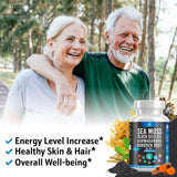 Sea Moss Black Seed Oil Ashwagandha Bladderwrack Burdock - 180 Cápsulas