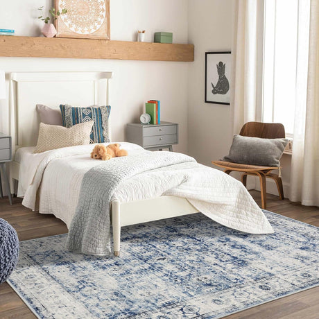 Alfombras lavables azules para dormitorio antideslizantes