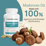 Suplemento Vegano de Vitamina D 1000 UI con Hongos Shiitake y Agaricus