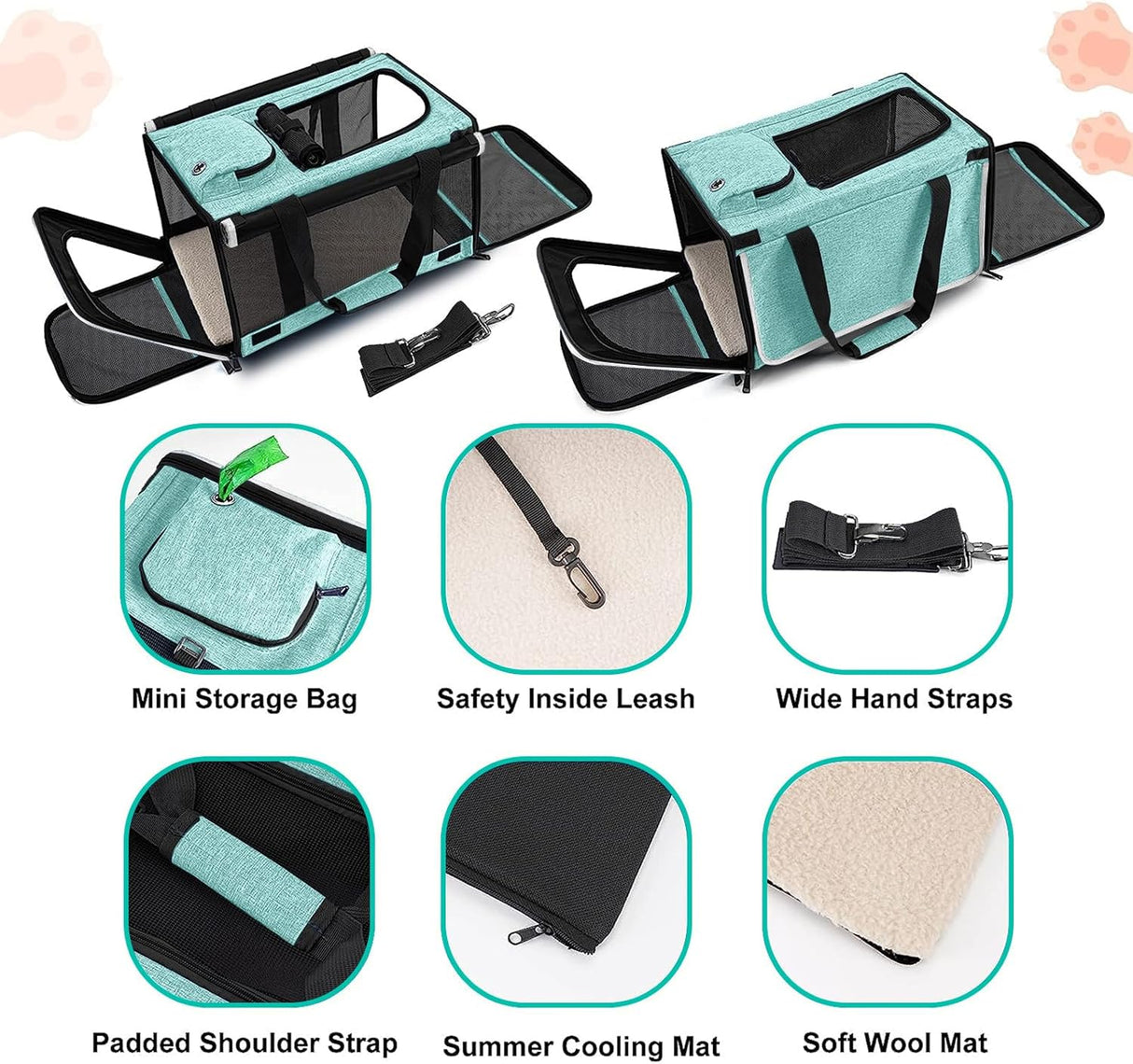 Transportín para Perro Pequeño, marca, suave, 18 pulgadas, plegable