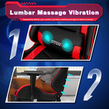 Silla Gamer con reposapiés y es reclinable roja ECOTOUGE