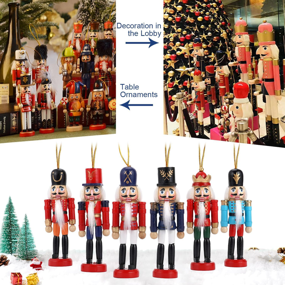 Adornos Navideños Nutcracker COMBIUBIU, Figuras de Madera