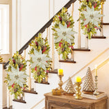 Flores Poinsettia Artificial Briful 12'' Set de 4 para Decorar