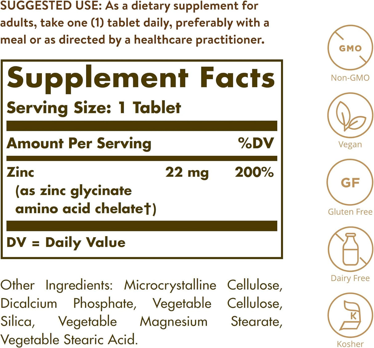 Suplementos Alimenticio Zinc quelatado 250 comprimidos