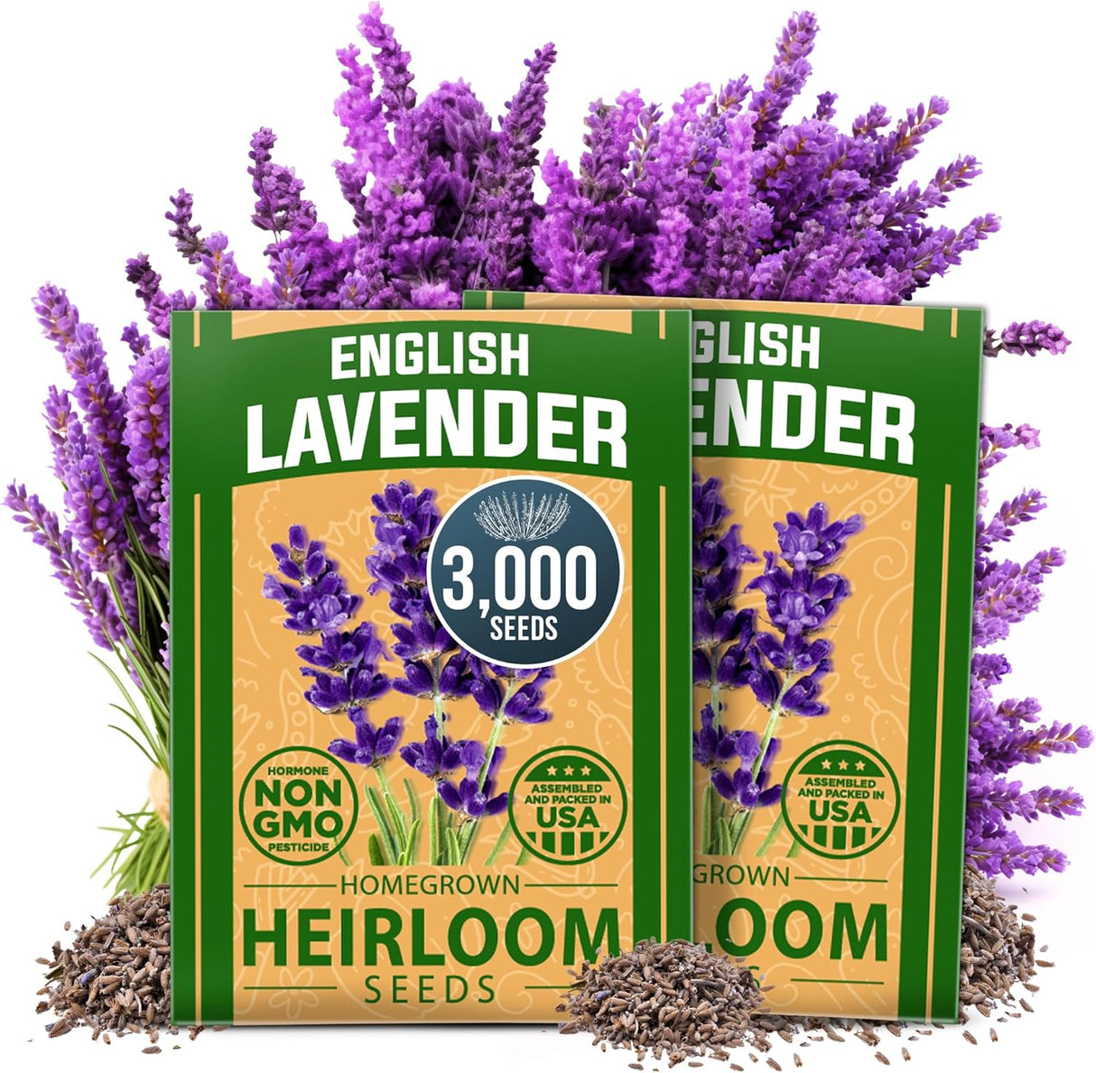Semillas de Lavanda Premium HOME GROWN, 3000 No GMO, USA